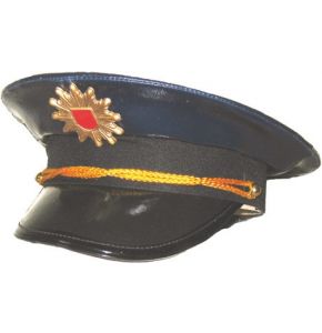 Polizeimütze - blau - Größe einstellbar: 55 - 57 cm - 100% PVC - Nr. 3035