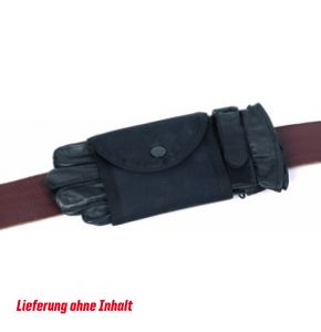 Handschuh-Doppeltasche aus Leder - mit Gürtelschlaufe 4,5cm, 2 getrennten Fächern - Nr. 4391