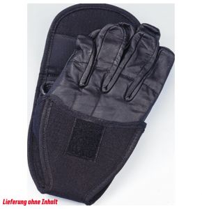 Handschuhtasche / Handschellenholster in Leder - mit Klettverschluß, Gürtelschlaufe  bis 6 cm - weitere Tasche - Nr. 6383
