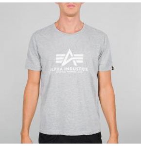 Alpha Industries Basic T-Shirt - Grau / Weiß