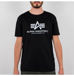 Alpha Basic T-Shirt Reflective Print - Schwarz