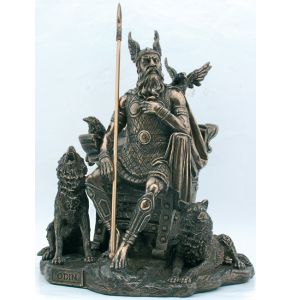 Odin Göttervater - Wikinger Figur - Bronze - 31 cm - Nr. MA4884