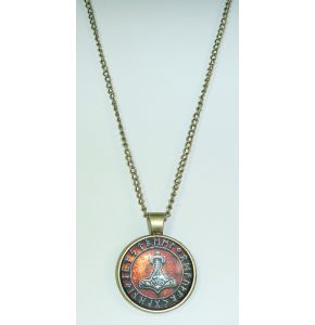 Wikinger Halskette mit Symbol - Wikinger Schmuck: 26mm x 7 mm. Kettenlänge = 51 cmWikinger Halskette mit Symbol - Wkinger Schmuck